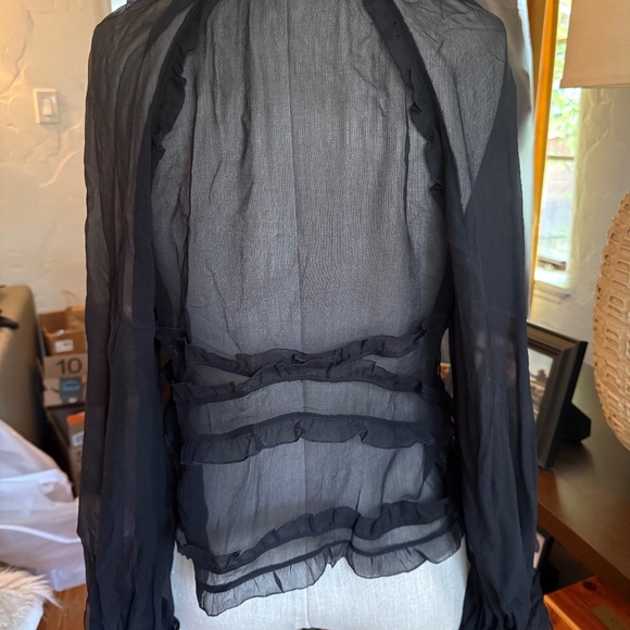 Blumarine silk georgette ruffle top - Picture 4 of 6